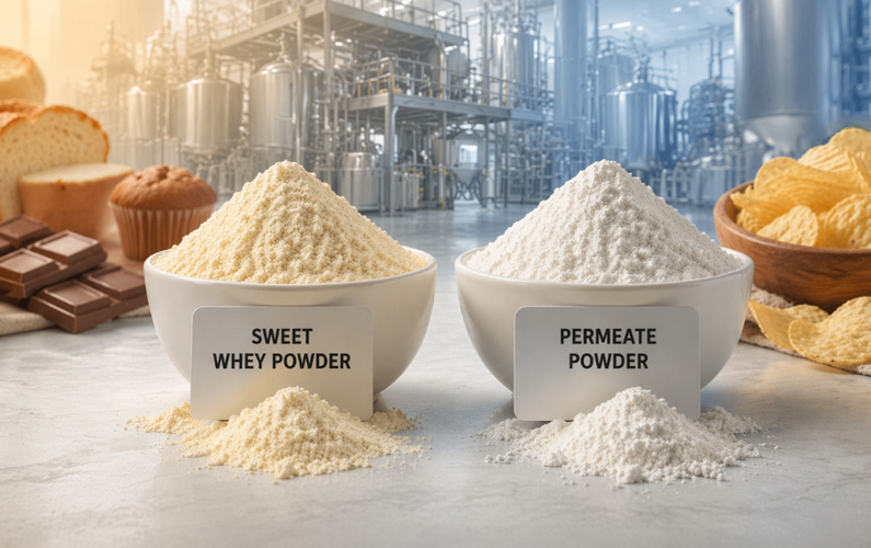 مقایسه پودر آب‌پنیر شیرین و پودر پرمیت